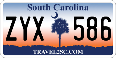 SC license plate ZYX586