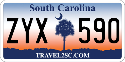 SC license plate ZYX590