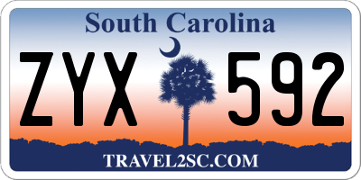 SC license plate ZYX592