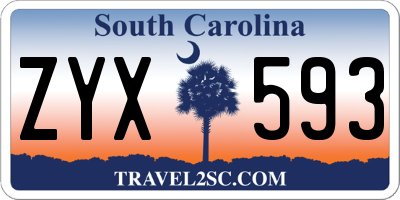 SC license plate ZYX593