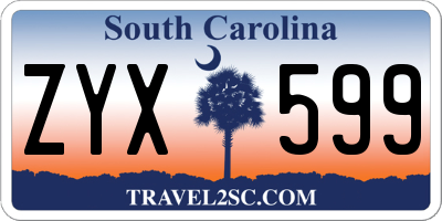 SC license plate ZYX599