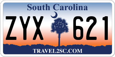 SC license plate ZYX621