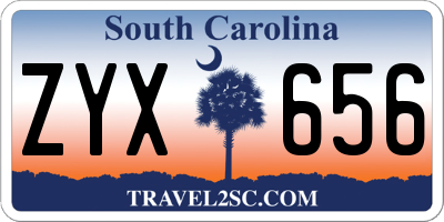 SC license plate ZYX656