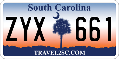 SC license plate ZYX661