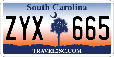 SC license plate ZYX665