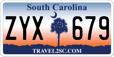 SC license plate ZYX679