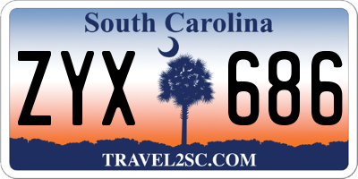 SC license plate ZYX686