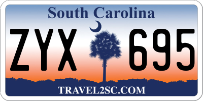 SC license plate ZYX695