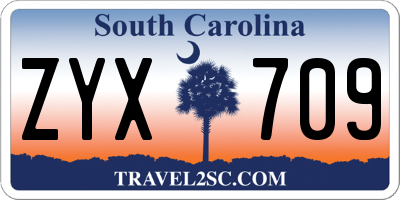 SC license plate ZYX709