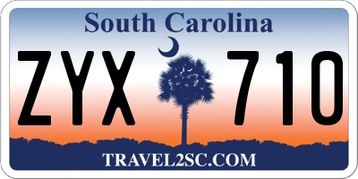 SC license plate ZYX710