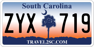 SC license plate ZYX719