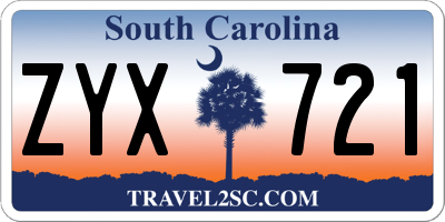 SC license plate ZYX721