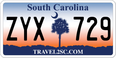 SC license plate ZYX729