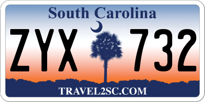 SC license plate ZYX732