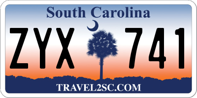 SC license plate ZYX741