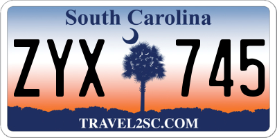 SC license plate ZYX745