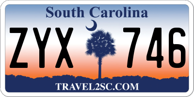 SC license plate ZYX746