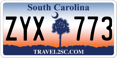 SC license plate ZYX773