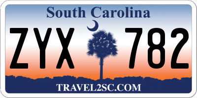 SC license plate ZYX782