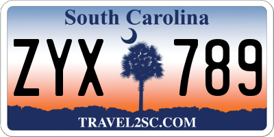 SC license plate ZYX789