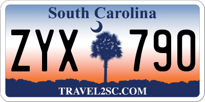 SC license plate ZYX790