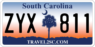 SC license plate ZYX811