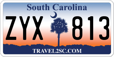 SC license plate ZYX813