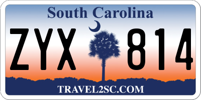 SC license plate ZYX814