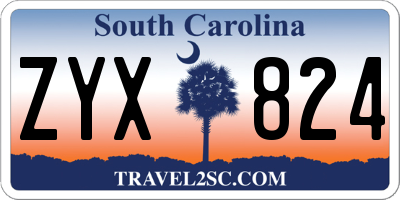 SC license plate ZYX824