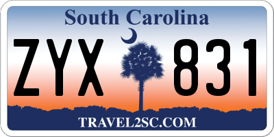 SC license plate ZYX831