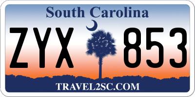 SC license plate ZYX853