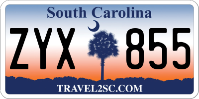 SC license plate ZYX855