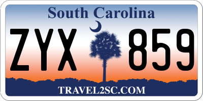 SC license plate ZYX859