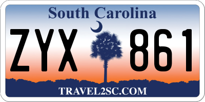 SC license plate ZYX861