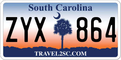 SC license plate ZYX864