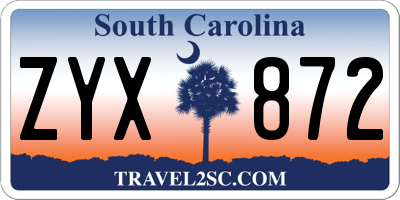 SC license plate ZYX872