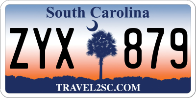 SC license plate ZYX879