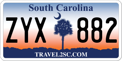 SC license plate ZYX882