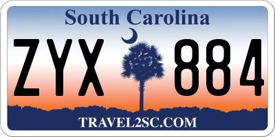 SC license plate ZYX884