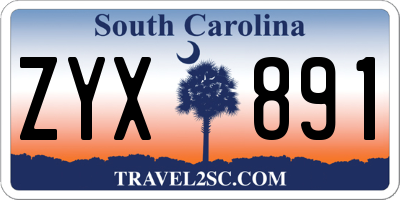 SC license plate ZYX891