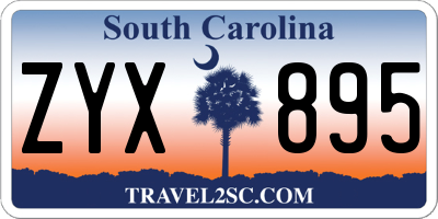 SC license plate ZYX895
