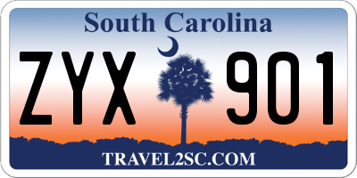 SC license plate ZYX901