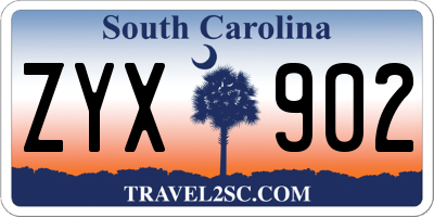 SC license plate ZYX902