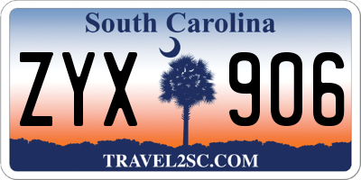 SC license plate ZYX906