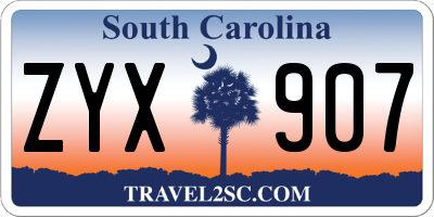 SC license plate ZYX907