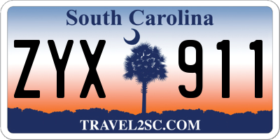 SC license plate ZYX911