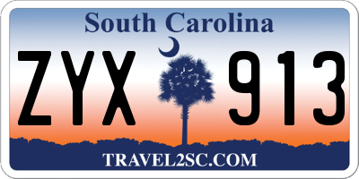 SC license plate ZYX913