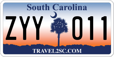 SC license plate ZYY011