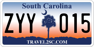 SC license plate ZYY015