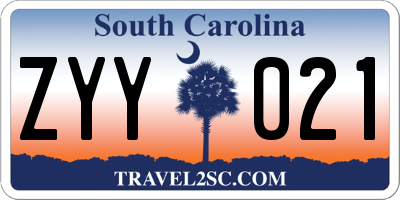 SC license plate ZYY021